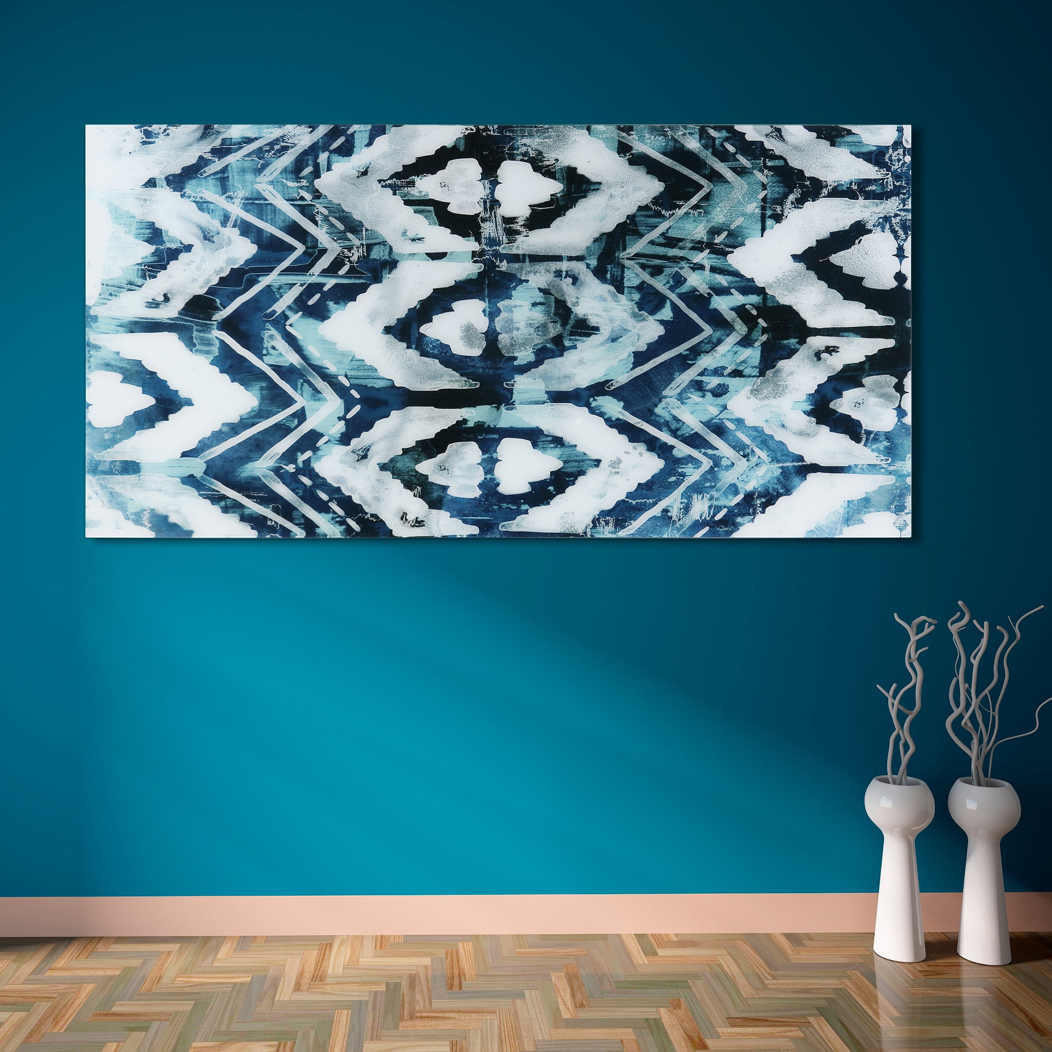 Empire Art Direct Patterns Frameless Free Floating Tempered Glass Panel Graphic Wall Art, 72" x 36", Ready to Hang