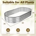 thumbnail image 2 of JIOABL Oval Metal Garden Bed: Corrosion-Resistant, Open-Base Drainage – Safe & Durable Outdoor Planting, Silver, 2 of 8