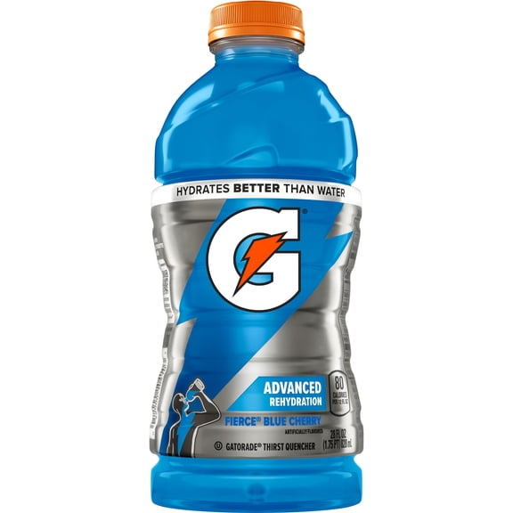 Gatorade Fierce Thirst Quencher Blue Cherry Sports Drink, 28 fl oz, 1 Count Bottle