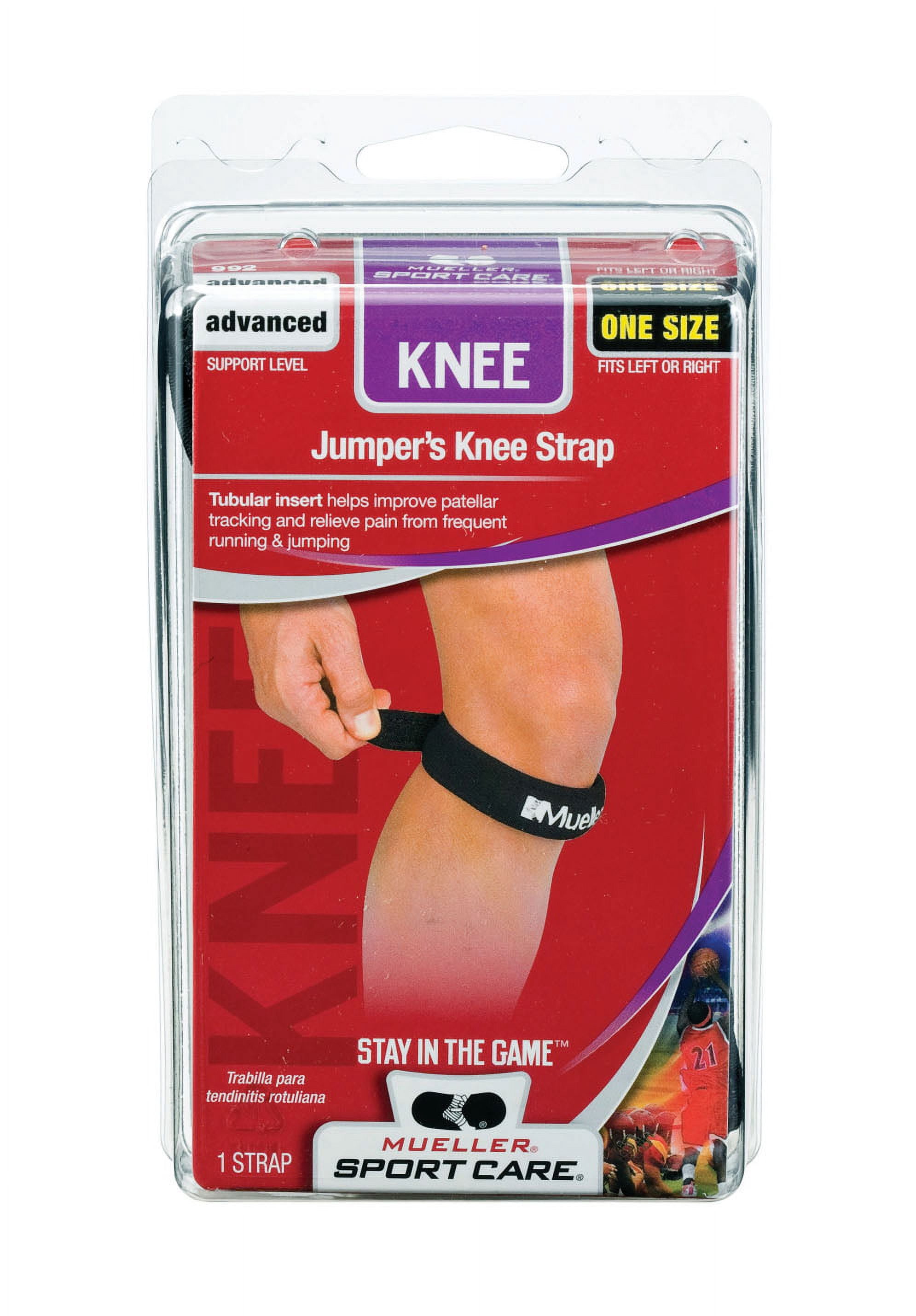Mueller Jumpers Knee Strap - Black Support Brace for Knee Pain Relief