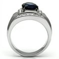 thumbnail image 3 of Luxe Jewelry Designs Stainless Steel Men's Ring with Montana Synthetic Glass Stone - Size 11 (Pack, 3 of 4