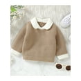 thumbnail image 5 of aturustex Infant Baby Boys Girls Cozy Knit Sweaters 0-9M Newborn Long Sleeve Pullover Lapel Collar Sweatshirts Contrast Color Thick Warm Knitwear Tops Toddler Fashion Casual Daily Fall Winter Clothes, 5 of 7