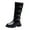 Black, variant on Zshosam Kids Boots Girls Boots Kids Combat Lace Up Ankle Booties Knee High Side Zipper Boot Size 3,(Brown Big Kids 3)
