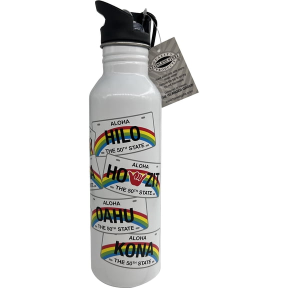 Hawaiian Stainless Steel Water Bottle License Plates