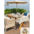 thumbnail image 4 of Outdoor Tablecloth with Umbrella Hole and Zipper, Fall White Pumpkins Rectangle Table Cloth 60x84 Inch Waterproof Tablecloth, Thanksgiving Sunflowers Leaves Vintage Picnic Table Cover for Patio, 4 of 7