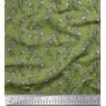 thumbnail image 1 of Soimoi Moss Georgette Fabric Leaves & Floral Block Fabric Prints by Yard 42 Inch Wide, 1 of 3