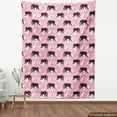 thumbnail image 4 of Ambesonne Animal Fabric by the Yard Upholstery, Tropical Palm Leaf Africa, 1 Yard, Pastel Pink Dark Fuchsia, 4 of 5
