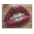 thumbnail image 3 of Designart 'Girl Lips Pink Lipstick and Sequins' Modern Print on Natural Pine Wood, 3 of 5