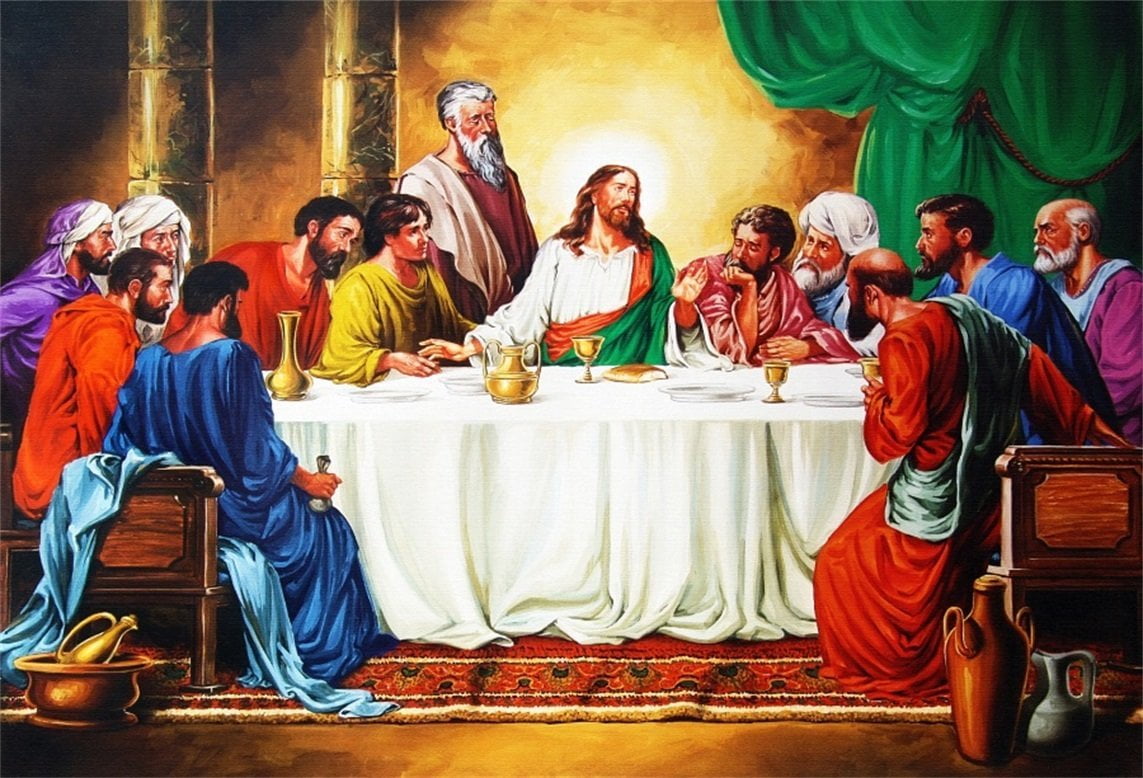 GreenDecor 7x5ft Last Supper Of Jesus Christ With Twelve Apostles On ...