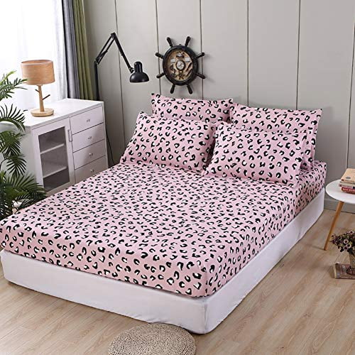 Black Cheetah Print Bed Sheet Set Twin Size, Cheetah Print Bed Set Queen Size
