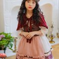thumbnail image 2 of Toimothcn Toddler Girls Clothes Sets Long Sleeve V Neck Christmas Style Pleated Dress 2Pcs Outfits Set Funny Party Performance Sets Suitable For Party Performance, 2 of 9