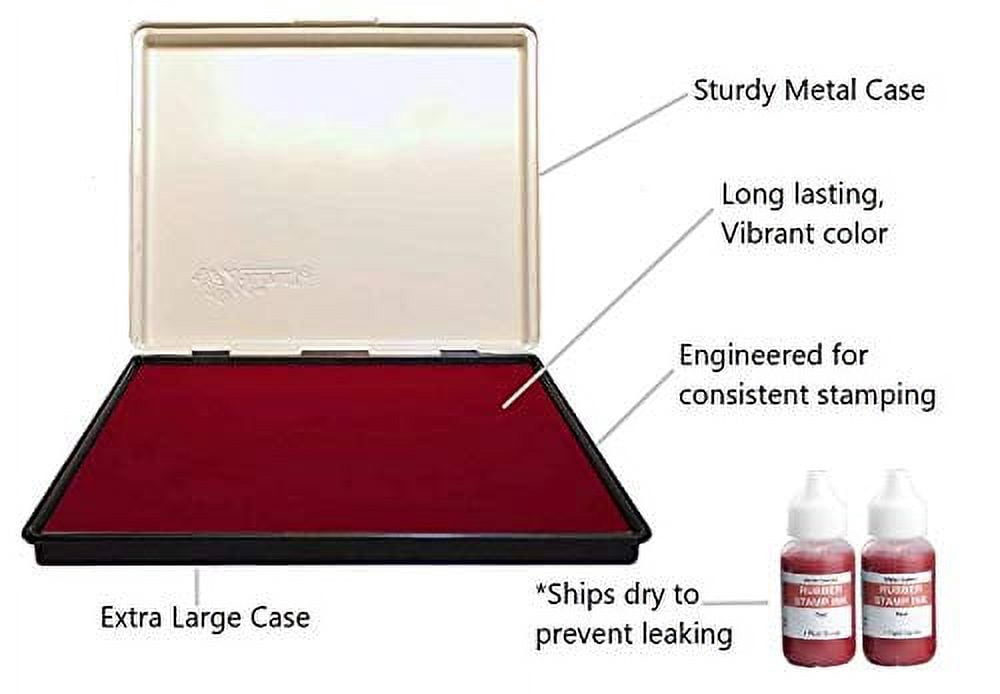 Infusion 7" x 8" Extra Large Industrial Stamp Ink Pad, Your Go to Large Stamp Ink Pad for Bright Color, Even Coverage and Durability, Red Stamp Pad