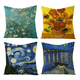 thumbnail image 1 of 4 Fundas De Cojín De Algodón Y Lino Doble Lado Arte Van Gogh VERDE/AMARILLO GIRASOL/AZUL, 1 of 5