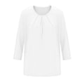 thumbnail image 6 of Staron Spring Summer Women's Casual T-Shirt V Neck 3/4 Sleeve Loose Comfy Basic Top, White L, 6 of 6