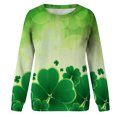 thumbnail image 4 of WXLWZYWL Trendy Sweatshirts For Women 2023 Women Classic St. Patrick Print Crewneck Long Sleeve Loose Sweatshirt Tops, 4 of 5