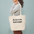 thumbnail image 3 of CafePress - BE NICE TO ME MY WIFE IS PREGNANT Tote Bag - Unisex Canvas Tote Bag, Beige, 1-Piece, 3 of 7