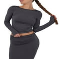 thumbnail image 1 of Ladies‘ Backless Tie-Up T-shirt with Long Sleeves, 1 of 3