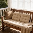 thumbnail image 4 of Outdoor Bench Cushion, Indoor Outdoor Bench Cushion with Backrest, Soft Rattan Swing Chair Pad, Weather Resistant Seat Mat for Patio Garden Furniture Daily Use, 4 of 7