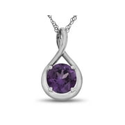 FJC Finejewelers 7mm Round Simulated Alexandrite Twist Pendant Necklace - Chain Included