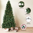 thumbnail image 5 of Slim Artificial Hinged Christmas Tree Skinny Corner Xmas Tree with 350 Incandescent Warm White Lights Prelighted Xmas Tree with Foldable Stand, Snow, 5 of 8