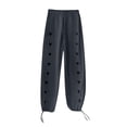 thumbnail image 4 of Gibobby Pantalones sueltos de cintura ancha para mujer a la estampados pantalones casuales largos con cordón para mujer (Grey, S), 4 of 5