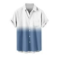 thumbnail image 5 of ZCFZJW Mens Gradient Cotton Shirts Regular Fit Short Sleeve Button Down Shirt Hawaiian Summer Beach Casual Collared T Shirts for Men Dark Blue XXXXXL, 5 of 6