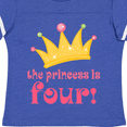 thumbnail image 4 of Inktastic 4th Birthday Princess is Four Girls Toddler T-Shirt, 4 of 5