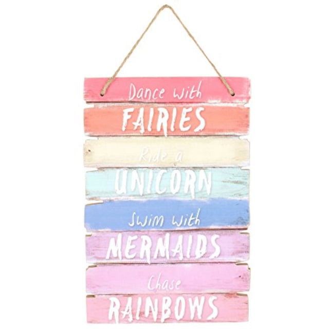 Unicorn Mermaid Fairies Rainbow Gift Ideas Mirror Purse Plaque