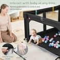 thumbnail image 4 of OLAKIDS Foldable Baby Playpen with Mat, 50” x 50” Large Baby Play Yard for Infant with 50 Ocean Balls, 4 Handlers, Carry Bag, Indoor Outdoor Fence Toddler Activity Center, 4 of 9
