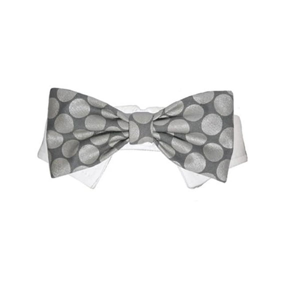 Pooch Outfitters PBBB-XXL Bentley Bow Tie, Silver - 2XL