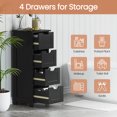 thumbnail image 6 of HomGarden 4 Drawers Small Bathroom Storage Cabinet Floor Side Cabinet, Black, 6 of 13