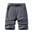 thumbnail image 2 of Men's Cotton Chino Shorts with Built-In Belt, 7"/9" Inseam Casual Golf Short Pants, Summer Vacation Straight Fit Bermuda Shorts, 2 of 7