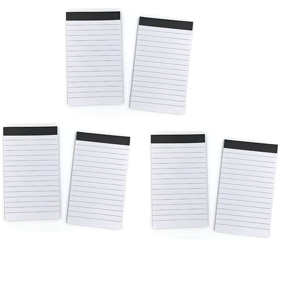 CCOCC Small Pocket Size College Ruled Notepad - 3”x5” Memo Note Pads (6 Pack) Pocket Notepad