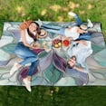 thumbnail image 6 of Extra Large Picnic Beach Blanket Waterproof Sand Proof Portable Outdoor Mat Violet Red Floral Stained Glass 60x80, 6 of 9