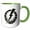 Green/White, variant on 3drose, Black and White Drawing of a Lightning Bolt, 15oz Two-tone Yellow Mug