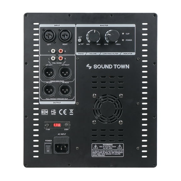 Sound Town STP Series Power Amp Plates for PA Speakers and Subwoofer (700W RMS,Class D, w/High-Pass Filter Outputs)