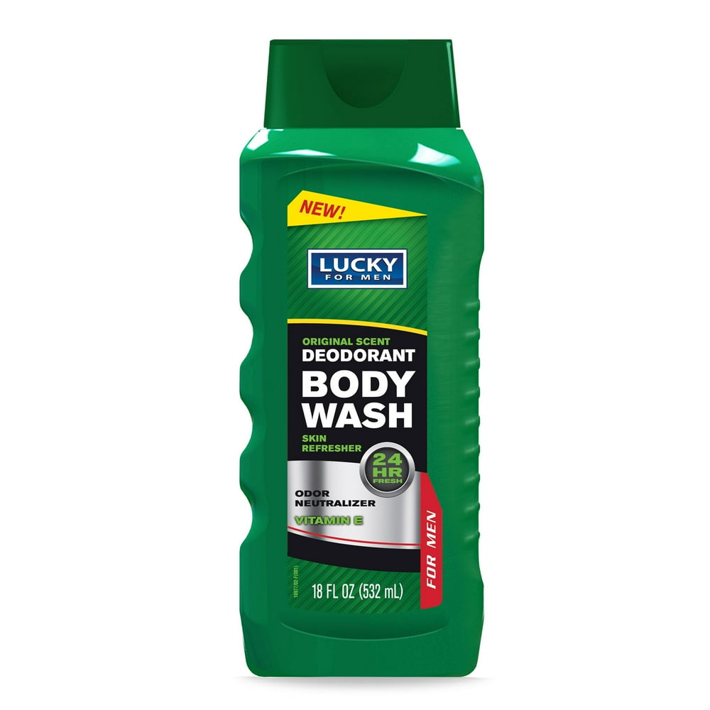 Lucky for Men Deodorant Body Wash. Skin Refresher and Odor Neutralizer