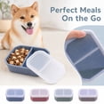 thumbnail image 2 of Pet Food Container, Blue Silicone Two Compartment Travel Storage, 2 of 7