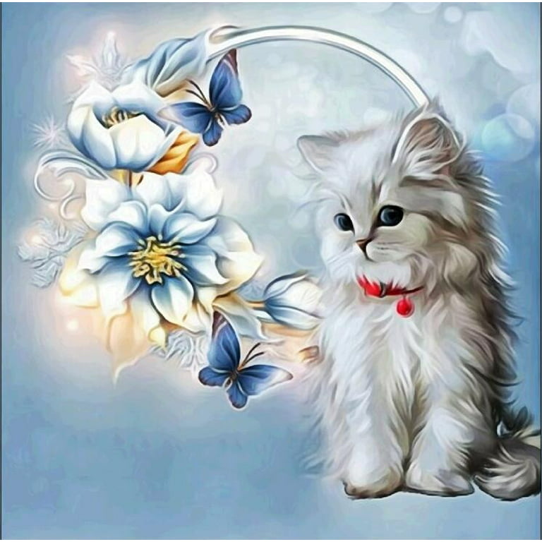 1Pc 5D DIY Diamond Painting cat pictures, Full Diamond Painting With  Diamond Art, By Number Kits Embroidery Rhinestone For Wall Decor