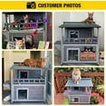 thumbnail image 6 of Aivituvin Insulated Outdoor Cat House with Insulated Liner, Winter Weatherproof Feral Cat Condo Shelter with Balcony, Gray, 6 of 8