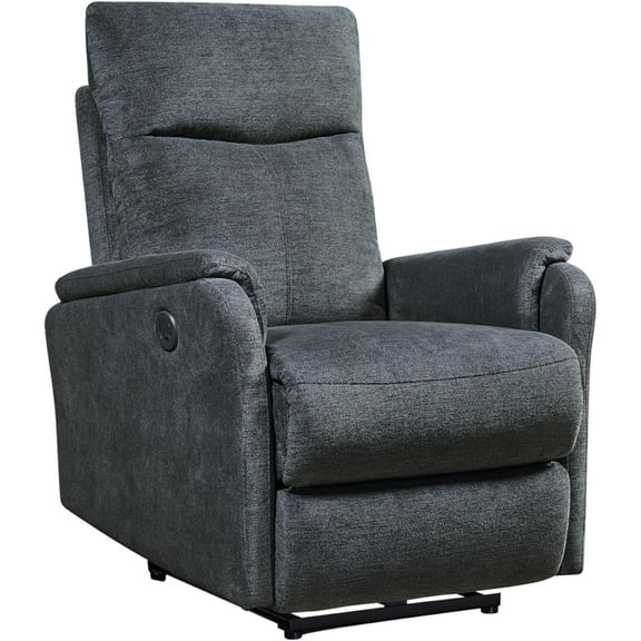 Kai Modern Contemporary Power Recliner Blue with USB Charger