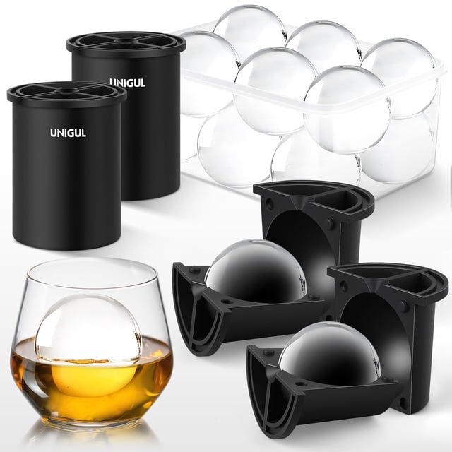 Juego de 2 bolas de hielo de acero inoxidable para hacer cubos de hielo Unigul, 2,5 cm