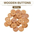 thumbnail image 3 of Uxcell 50 Pcs Botones de Madera 7/8" Botón de Costura Redondo de 4 Agujeros para Manualidades de Bricolaje Amarillo Terroso, 3 of 7