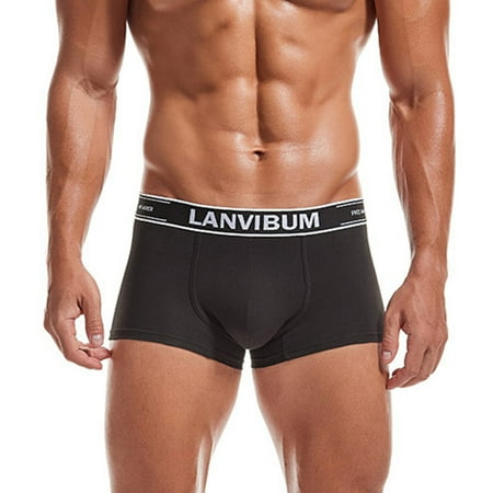

DORKASM Men Boxer Briefs Long Stripes Cotton Breathable Comfortable Underwear Men Multi-Packs Black XL
