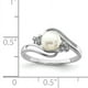 925 Sterling Silver Rhodium 6mm Eau Douce Cultivé Bouton Perle and Bague en Diamant – image 2 sur 2