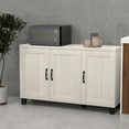 thumbnail image 5 of Costway 3-Door Buffet Sideboard Storage Credenza Cabinet Console Adjustable Shelf White Wash, 5 of 11