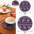 thumbnail image 5 of SKYSONIC Purple Indian Elephant Pot Holders Trivets, 2 Pcs Heat Resistant Trivets,Ethnic Mandala Cotton Thread Weave Mats for Hot Pads Pans Pot Bowl Teapot for Kitchen Decor, 5 of 7