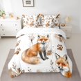 thumbnail image 2 of jejeloiu Cute Fox 7-Piece Bedding Comforter Set,Wild Animal King Bedding Sets,White Orange Bed Sheets For Girls Boys,Microfiber Bedroom Decor Reversible, 2 of 8