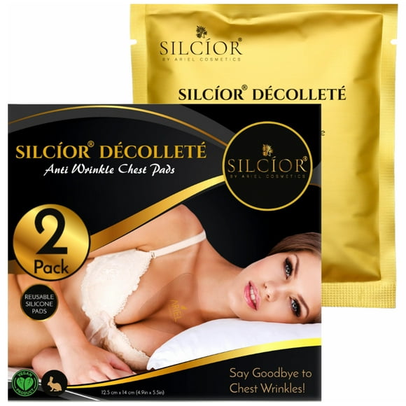 Almohadillas de silicona para arrugas en el pecho SILCIOR, reutilizables, paquete de 2