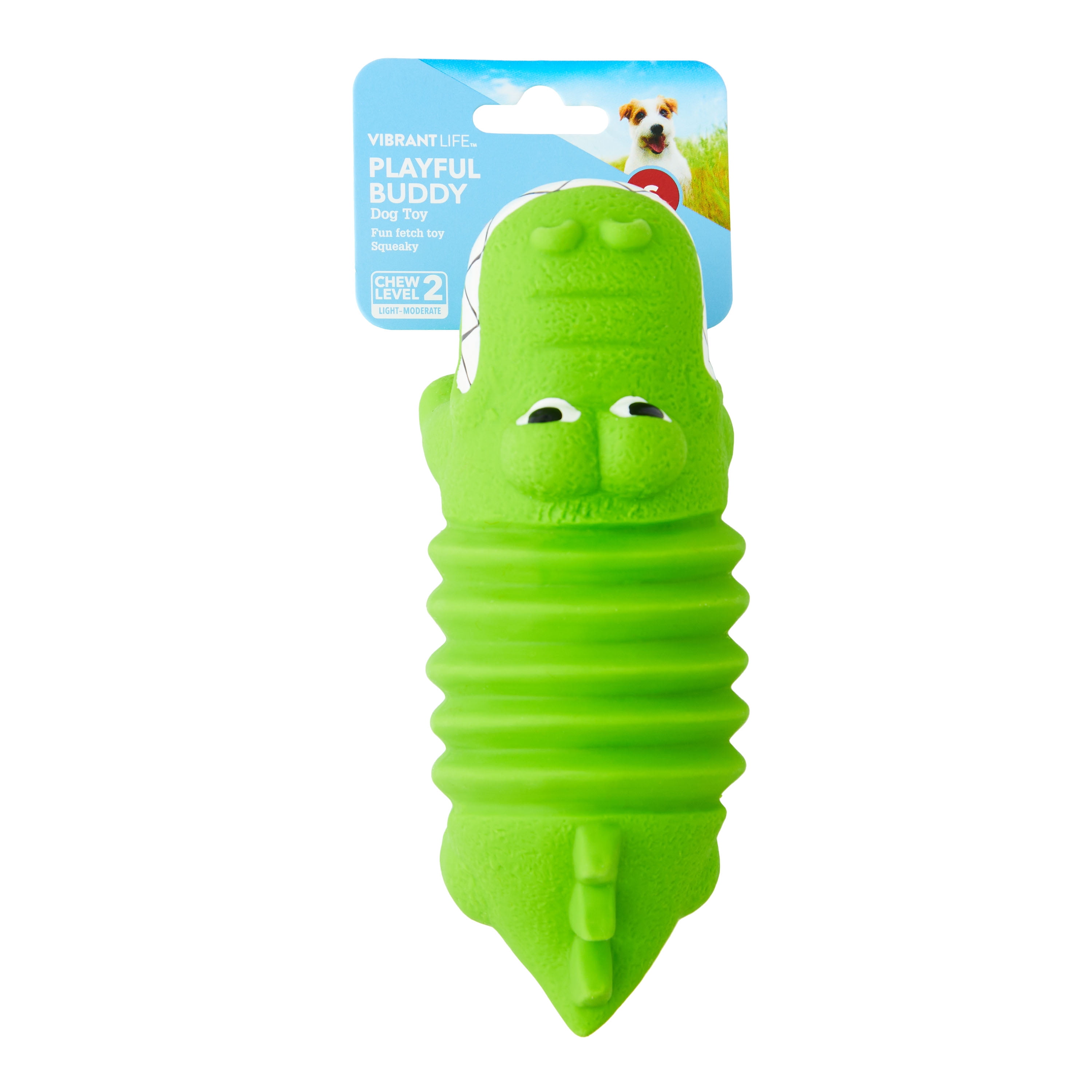 Vibrant Life Play Buddy Gator Latex Dog Toy, Squeaky, Light